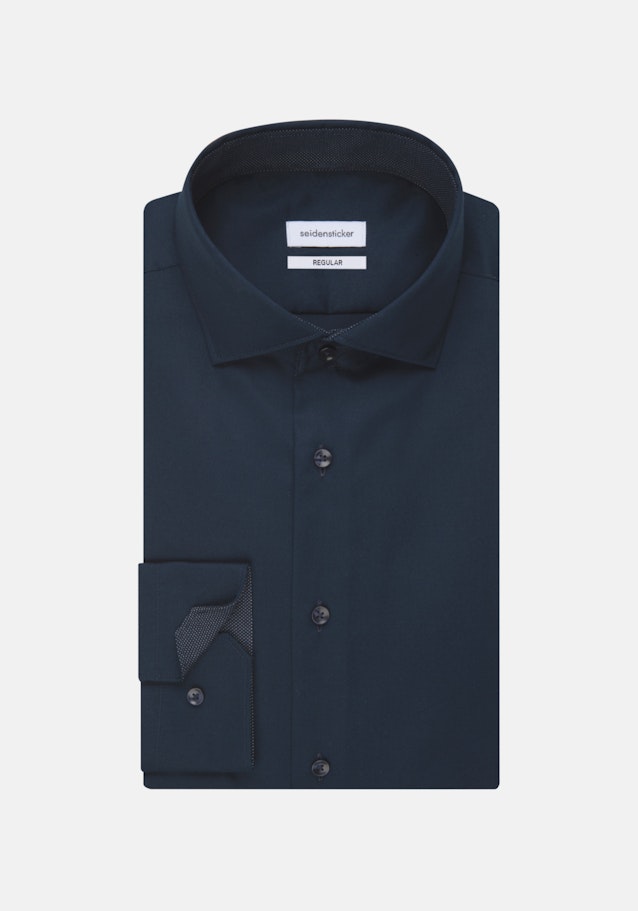 Non-iron Twill Business overhemd in Regular with Kentkraag in Donkerblauw |  Seidensticker Onlineshop