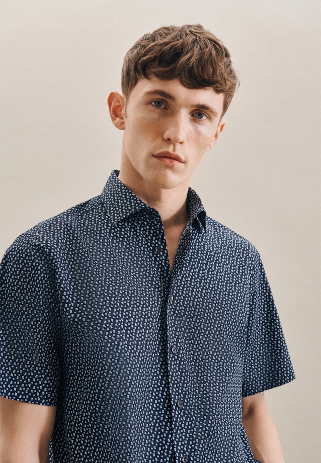 Regular Chemise Business Imprimé in Bleu Foncé |  Seidensticker Onlineshop