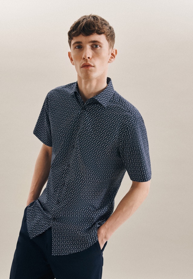 Regular Chemise Business Imprimé in Bleu Foncé |  Seidensticker Onlineshop