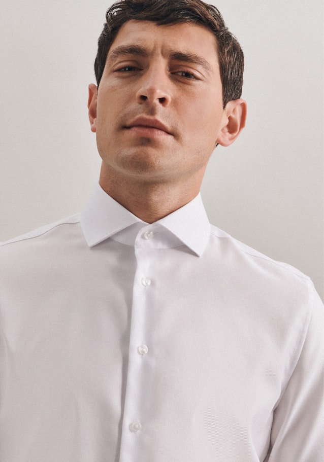 Easy-iron Structure Business Shirt in Slim with Kent-Collar in White |  Seidensticker Onlineshop