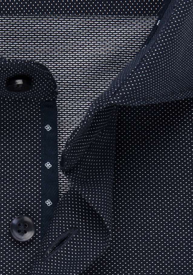Non-iron Dobby Business Shirt in Shaped with Kent-Collar in Dark Blue |  Seidensticker Onlineshop