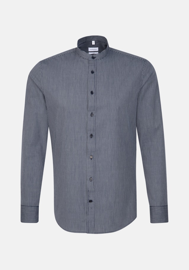 Easy-iron Poplin Business Shirt in Slim with Stand-Up Collar in Dark Blue |  Seidensticker Onlineshop