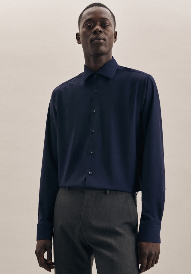 Performance shirt in Regular with Kent-Collar in Dark Blue | Seidensticker Onlineshop