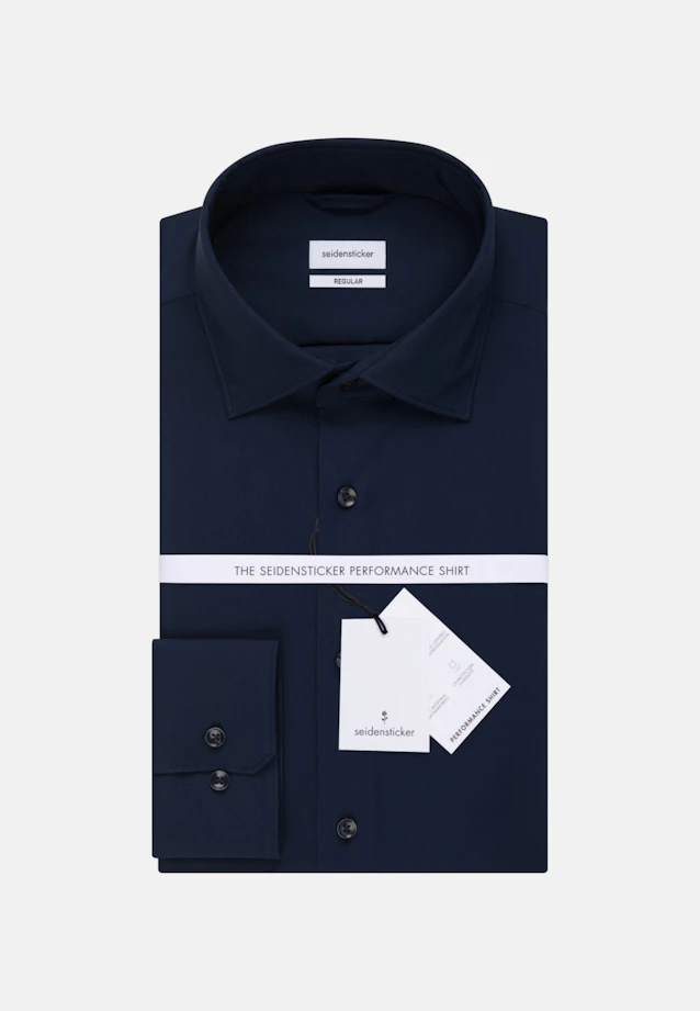 Regular Performancehemd Uni in Dunkelblau |  Seidensticker Onlineshop