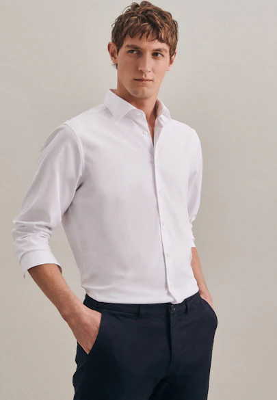 Regular Performancehemd Uni in Weiß |  Seidensticker Onlineshop