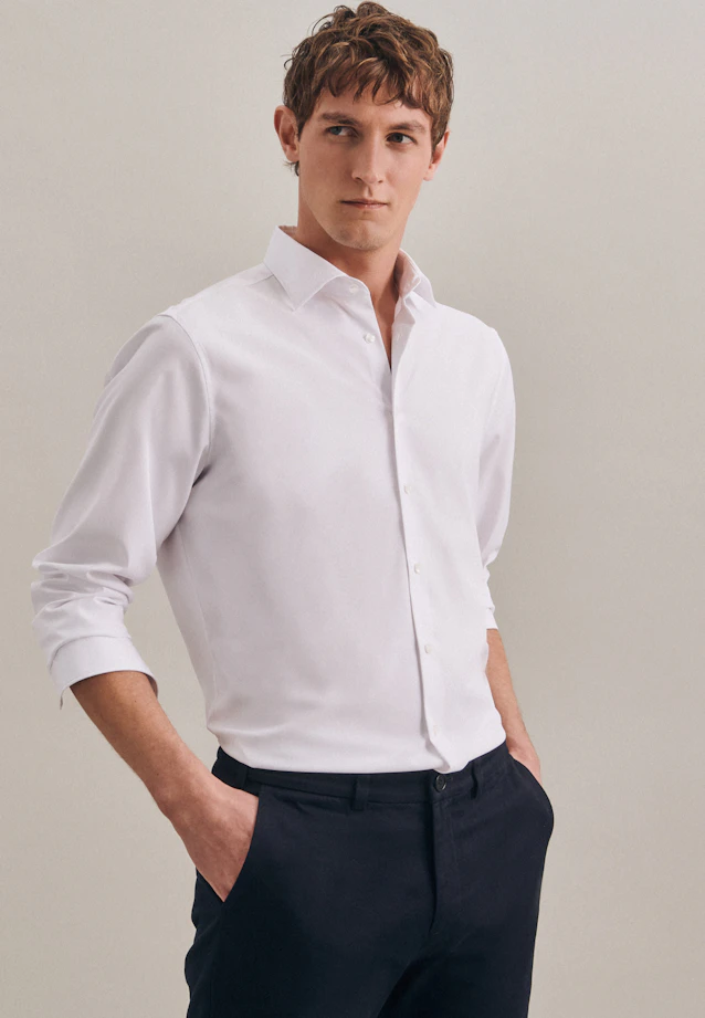 Regular Performance shirt Plain in White |  Seidensticker Onlineshop