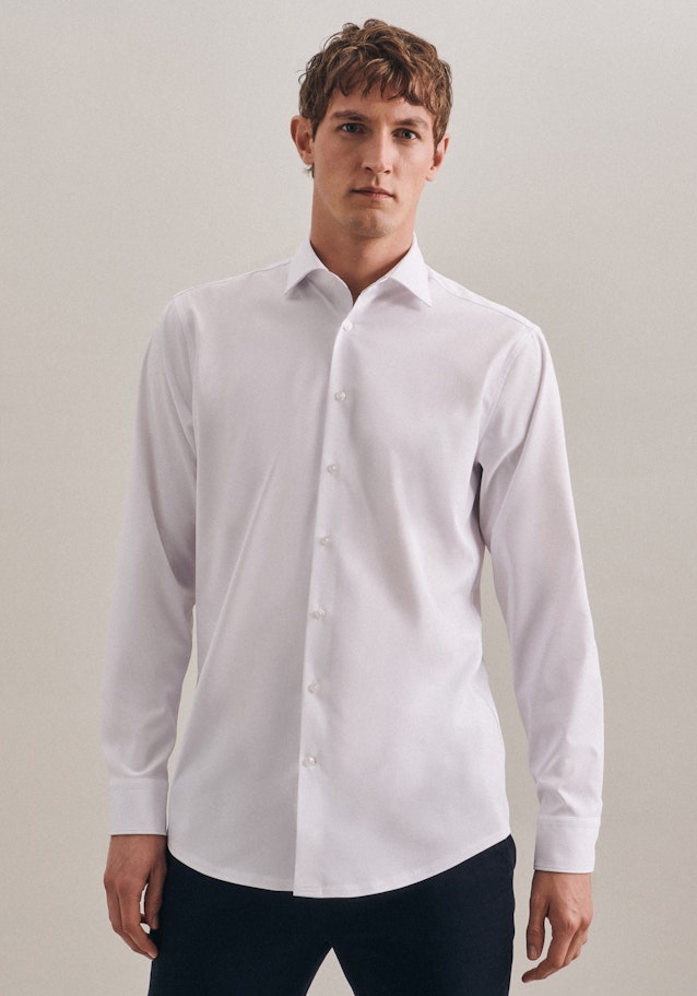 Twill Performancehemd in Regular mit Kentkragen in Weiß |  Seidensticker Onlineshop