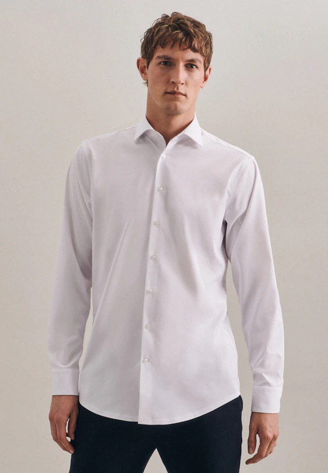 Regular Performance shirt Plain in White |  Seidensticker Onlineshop