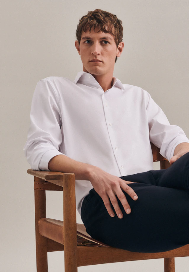 Regular Performance shirt Plain in White |  Seidensticker Onlineshop