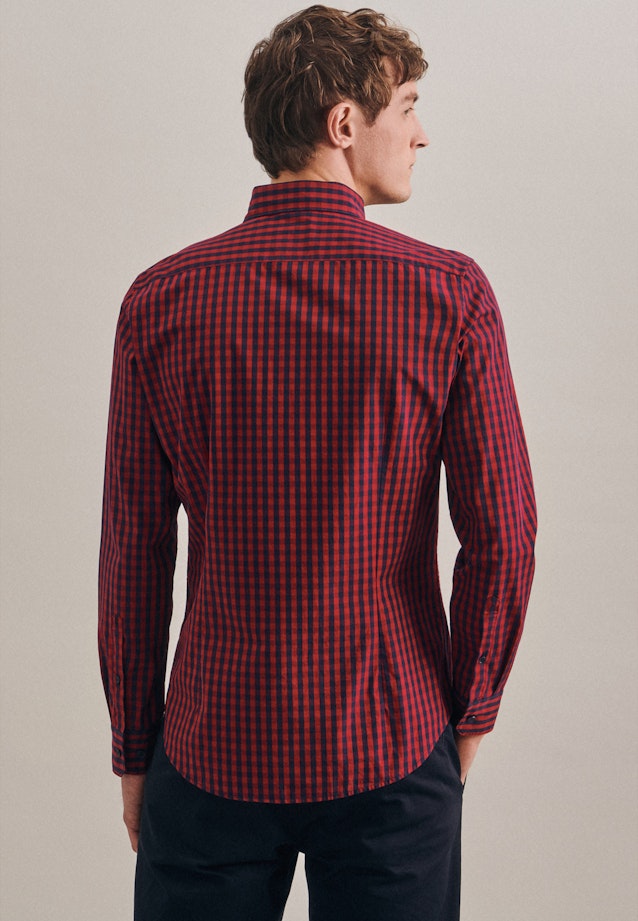 Shaped Business Shirt Check in Red |  Seidensticker Onlineshop