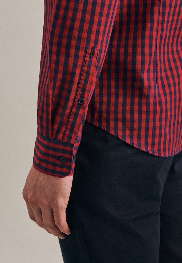 Shaped Business Shirt Check in Red |  Seidensticker Onlineshop