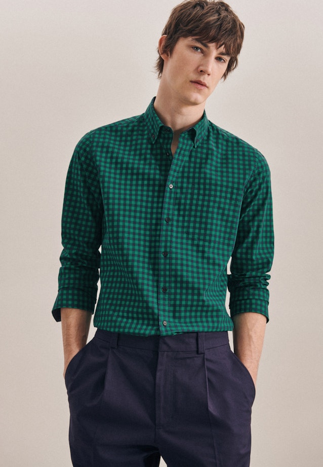 Slim Business Hemd Karo in Grün |  Seidensticker Onlineshop