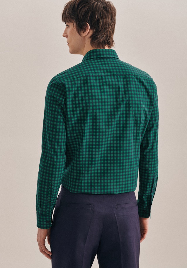 Popeline Business Hemd in Slim mit Button-Down-Kragen in Grün |  Seidensticker Onlineshop
