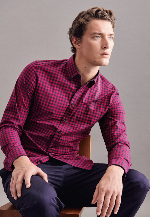 Slim Business Shirt Check in Red |  Seidensticker Onlineshop