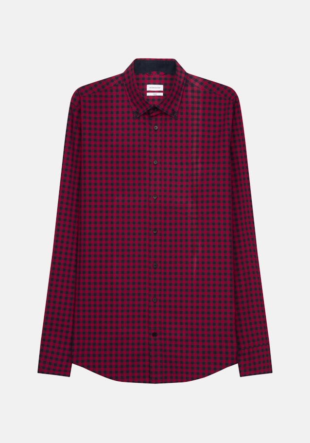 Popeline Business Hemd in Slim mit Button-Down-Kragen in Rot |  Seidensticker Onlineshop