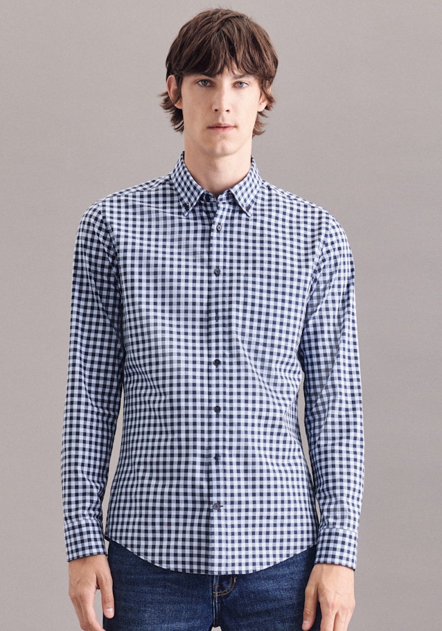 Slim Business Shirt Check in Light Blue | Seidensticker Onlineshop