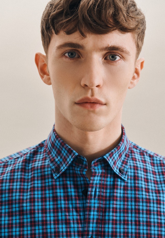 Slim Chemise Business carreaux in Turquoise |  Seidensticker Onlineshop