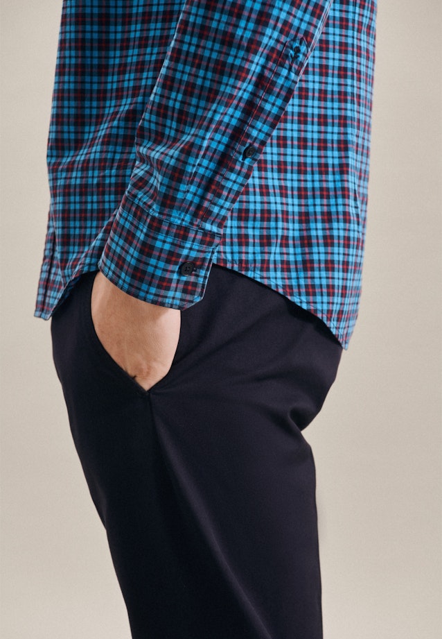 Slim Chemise Business carreaux in Turquoise |  Seidensticker Onlineshop