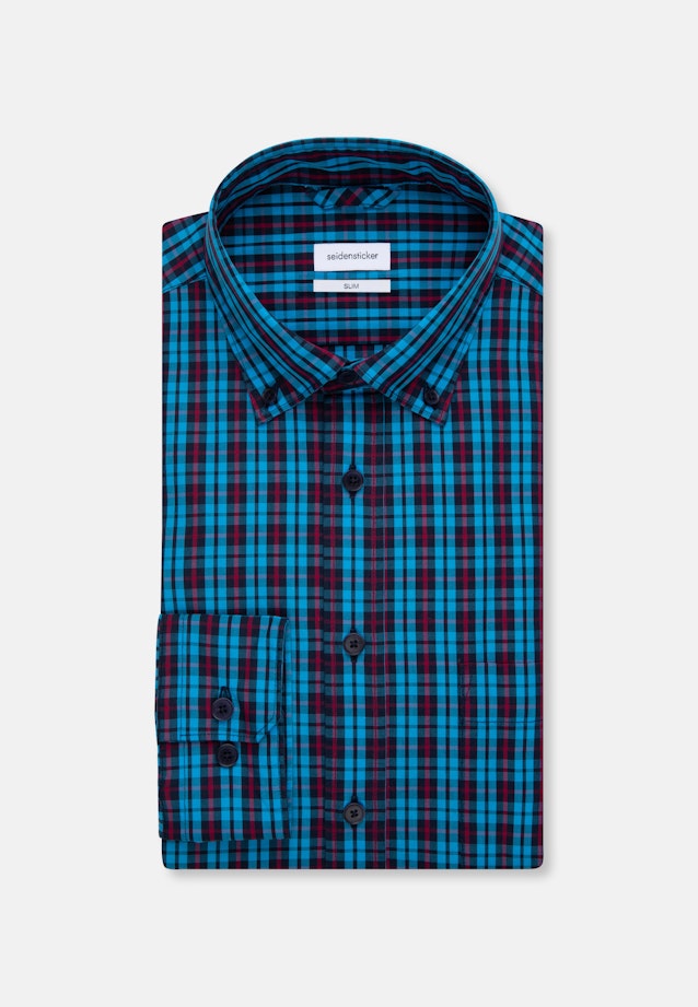 Slim Chemise Business carreaux in Turquoise |  Seidensticker Onlineshop