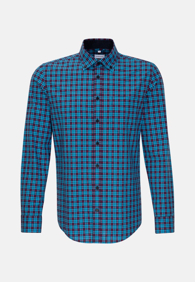 Slim Chemise Business carreaux in Turquoise |  Seidensticker Onlineshop