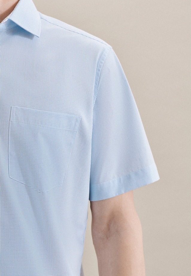 Regular Business Shirt Check in Turquoise |  Seidensticker Onlineshop