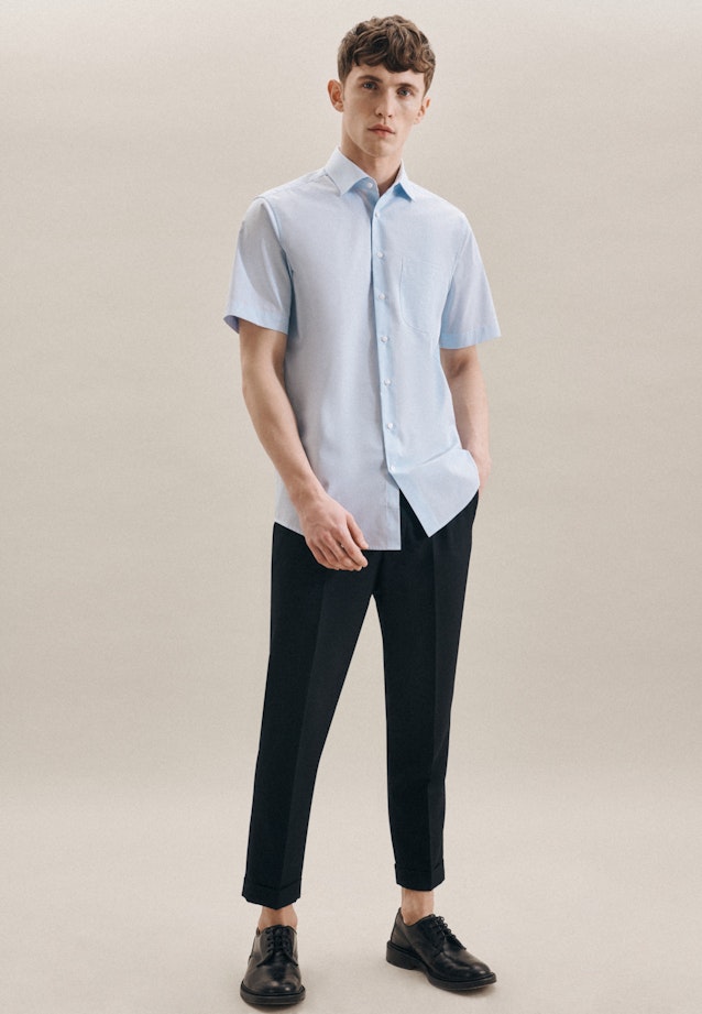 Regular Business Shirt Check in Turquoise |  Seidensticker Onlineshop