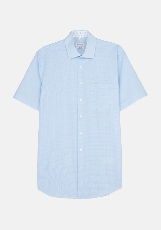 Non-iron Popeline Korte mouwen Business overhemd in Regular with Kentkraag in Turquoise/Petrol |  Seidensticker Onlineshop