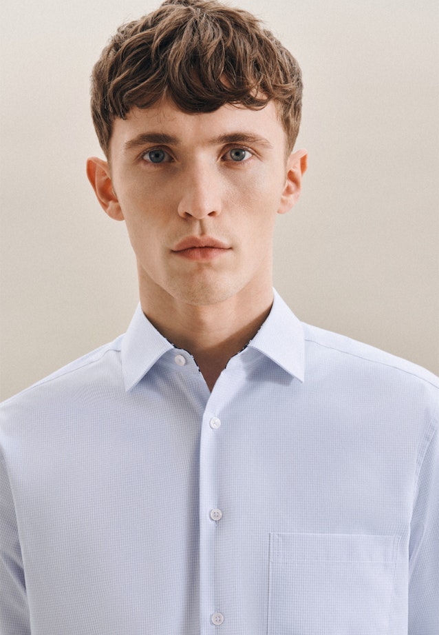 Regular Business Hemd Karo in Hellblau |  Seidensticker Onlineshop