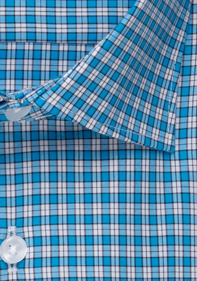 Non-iron Popeline Korte mouwen Business overhemd in Regular with Kentkraag in Turquoise/Petrol |  Seidensticker Onlineshop