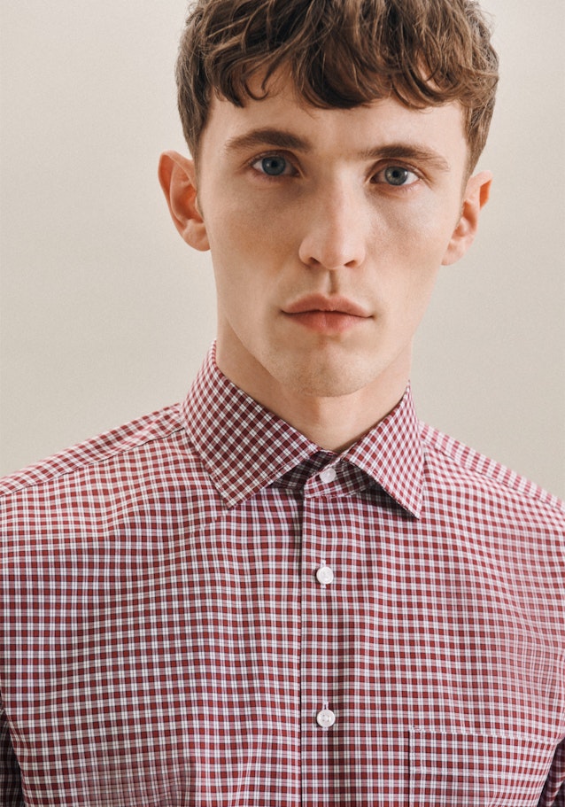 Regular Chemise Business Carreaux in Rouge | Seidensticker Onlineshop