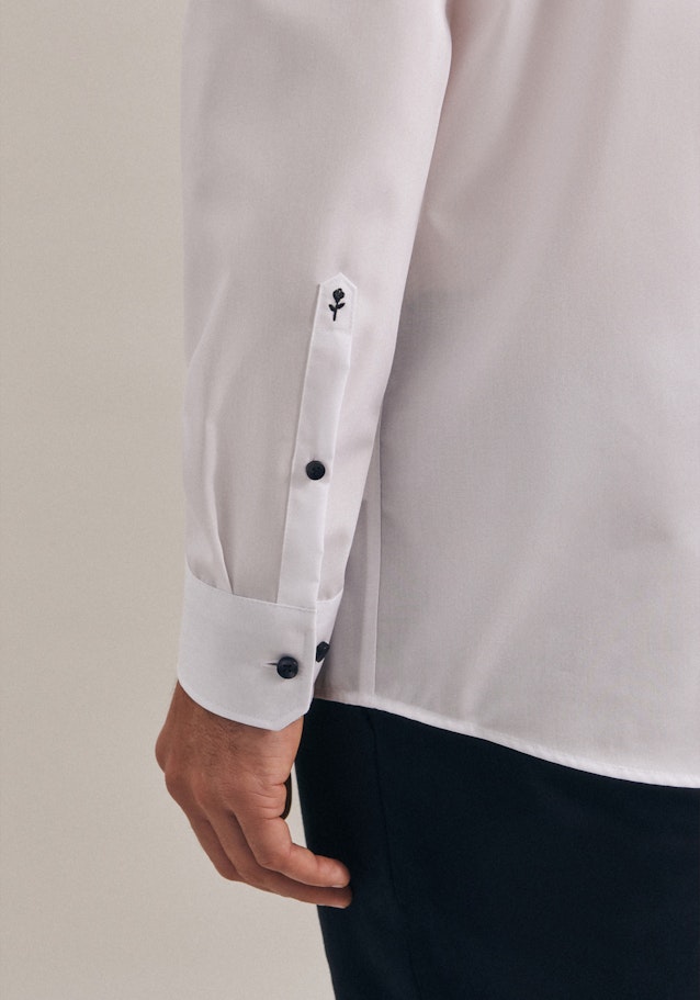 Chemise Business Regular Popeline Col Kent in Blanc |  Seidensticker Onlineshop