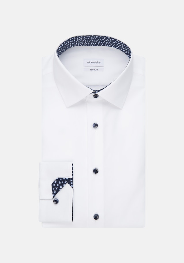 Chemise Business Regular Popeline Col Kent in Blanc |  Seidensticker Onlineshop