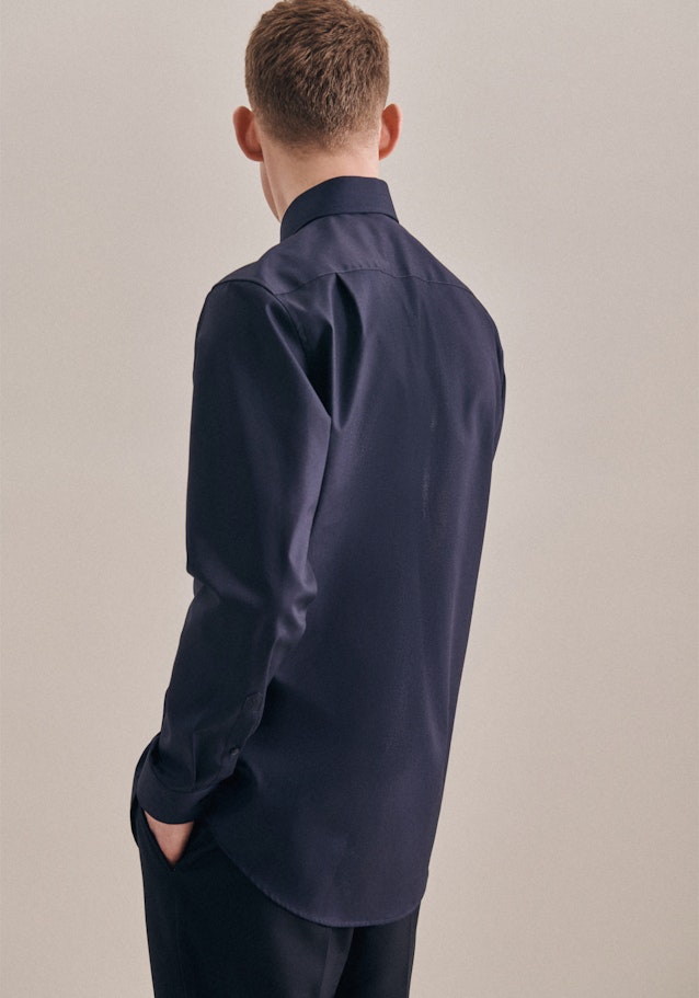 Non-iron Poplin Business Shirt in Regular with Kent-Collar in Dark Blue |  Seidensticker Onlineshop