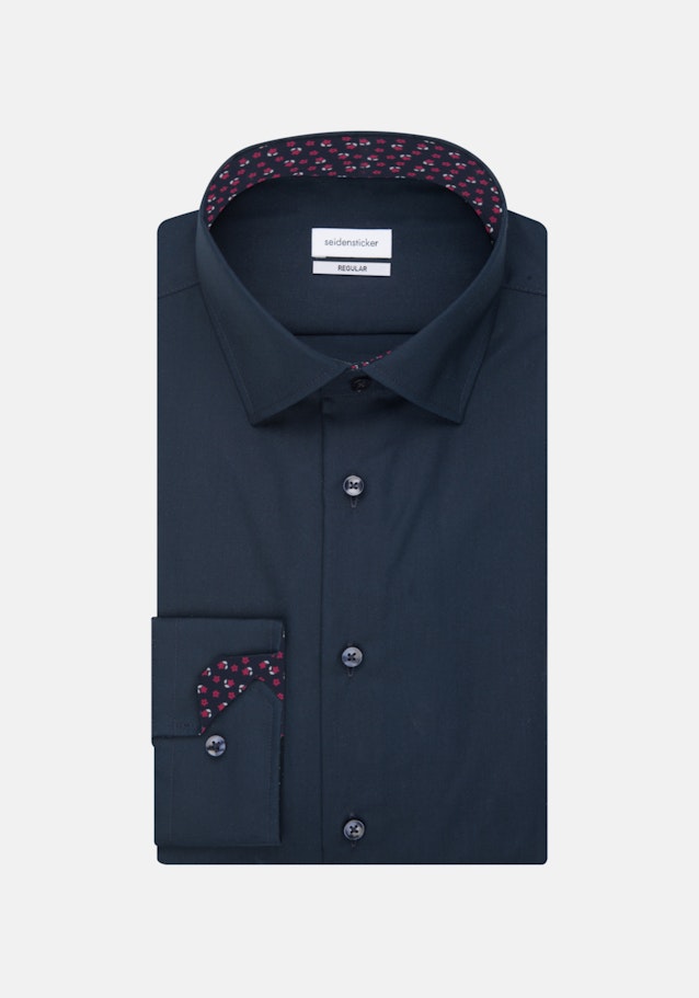 Non-iron Poplin Business Shirt in Regular with Kent-Collar in Dark Blue |  Seidensticker Onlineshop