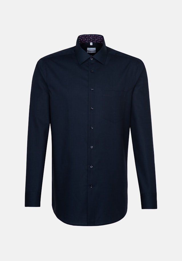 Non-iron Poplin Business Shirt in Regular with Kent-Collar in Dark Blue |  Seidensticker Onlineshop