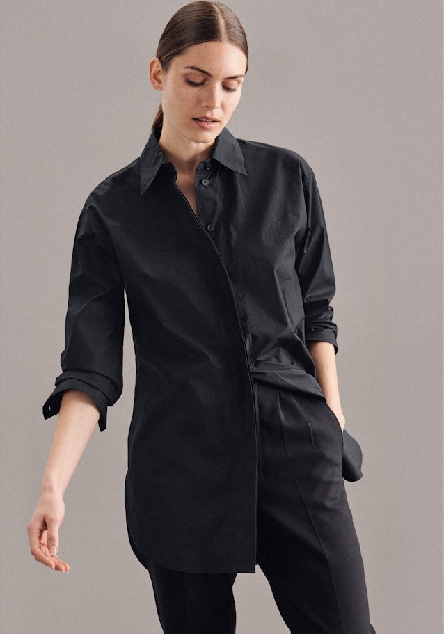Oversized fit Hemdbluse Uni in Grau | Seidensticker Onlineshop