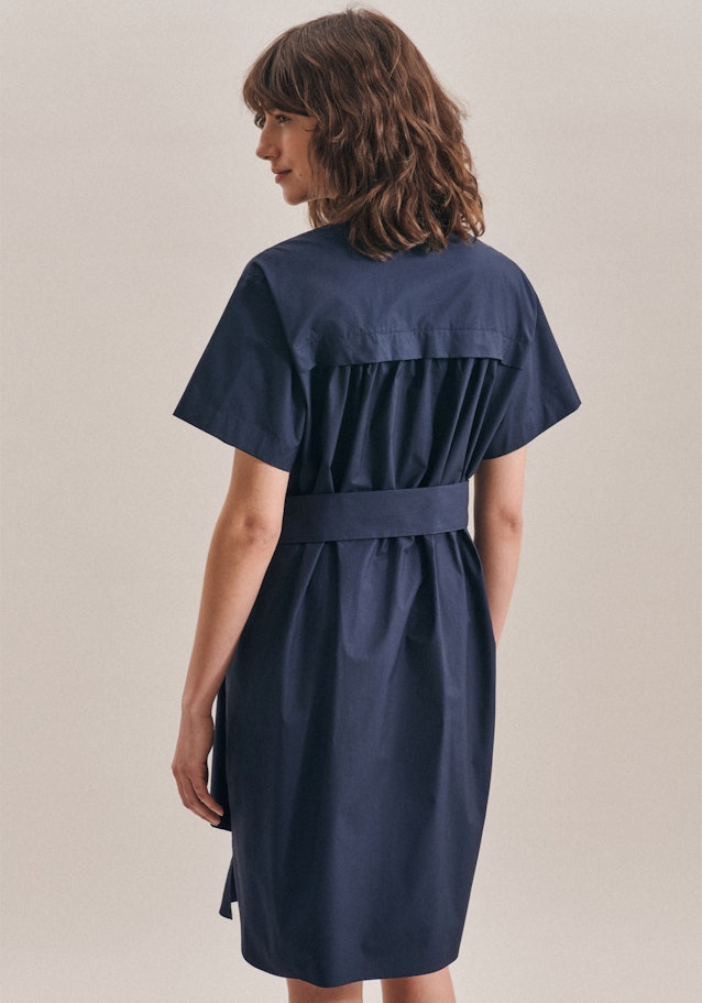 Poplin Midi (knee-length) Dress in Dark Blue |  Seidensticker Onlineshop