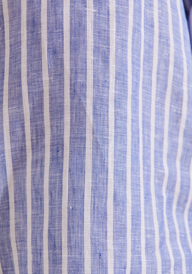 Long sleeve Linen Shirt Blouse in Medium Blue |  Seidensticker Onlineshop