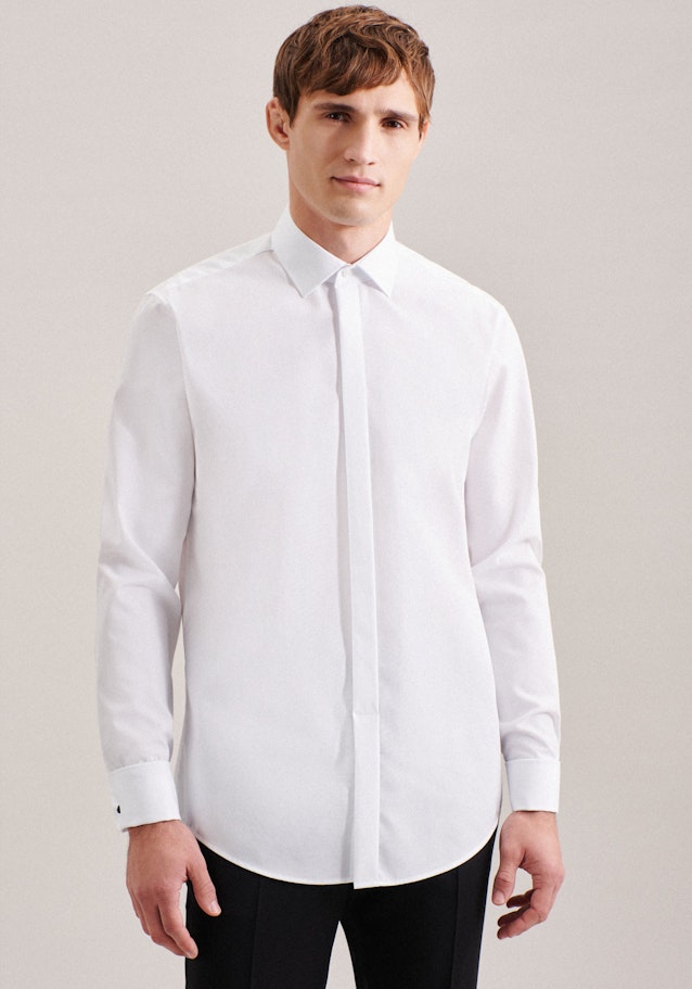 Regular , Smokinghemd Uni in Blanc | Seidensticker Onlineshop