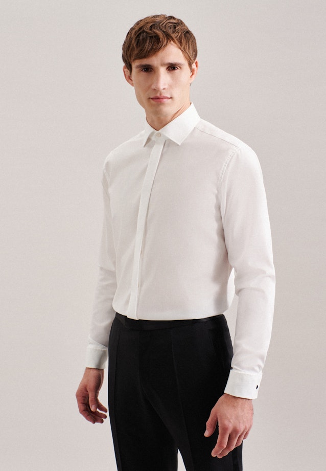 Non-iron Poplin Gala Shirt in Regular with Kent-Collar in Ecru | Seidensticker Onlineshop