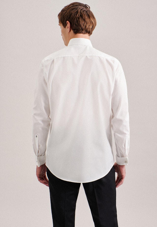 Non-iron Popeline Galashirt in Regular with Kentkraag in Ecru | Seidensticker Onlineshop