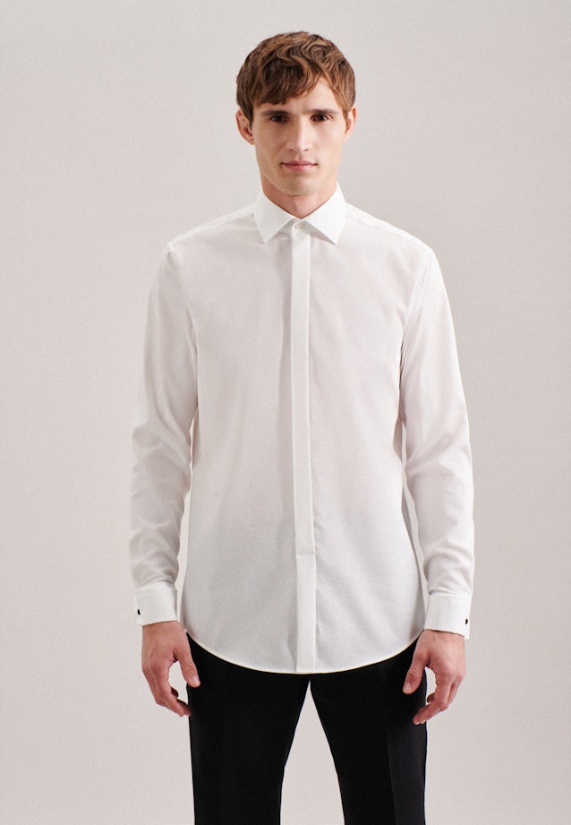 Non-iron Poplin Gala Shirt in Regular with Kent-Collar in Ecru |  Seidensticker Onlineshop