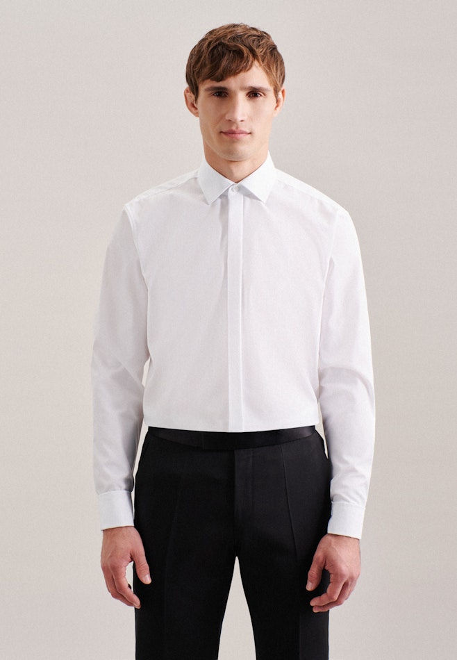 Non-iron Poplin Gala Shirt in Regular with Kent-Collar in White | Seidensticker online shop