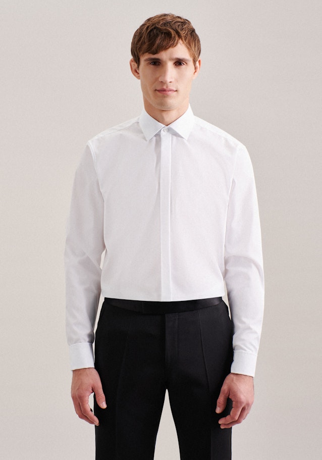 Non-iron Poplin Gala Shirt in Regular with Kent-Collar in White | Seidensticker Onlineshop