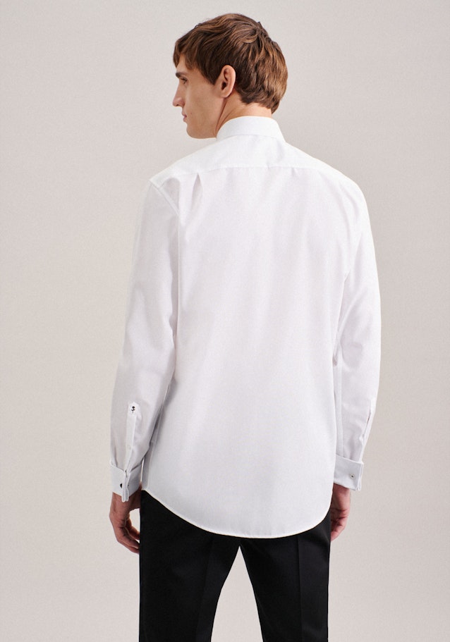 Non-iron Popeline Galashirt in Regular with Kentkraag in Wit | Seidensticker Onlineshop