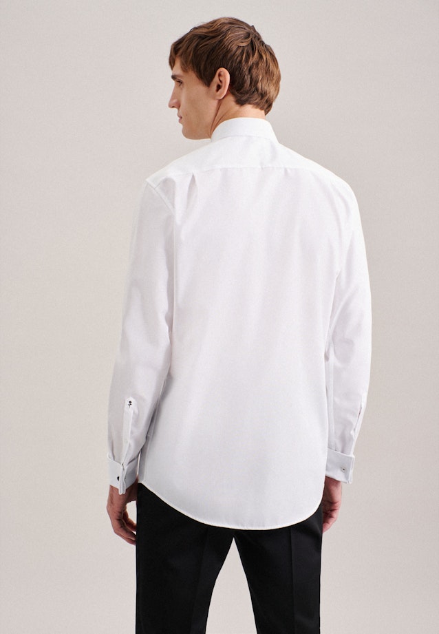 Bügelfreies Popeline Smokinghemd in Regular mit Kentkragen in Weiß | Seidensticker Onlineshop