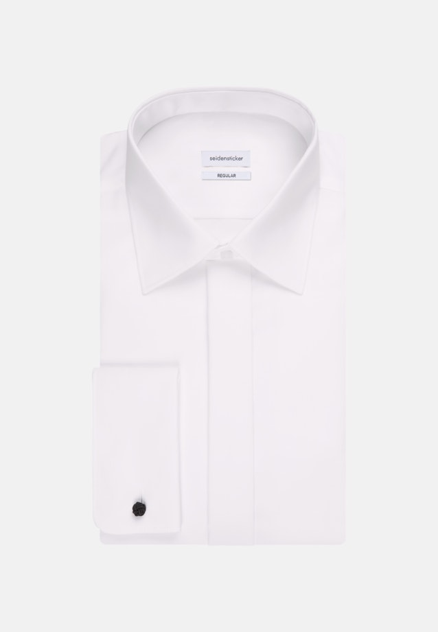 Non-iron Popeline Galashirt in Regular with Kentkraag in Wit |  Seidensticker Onlineshop