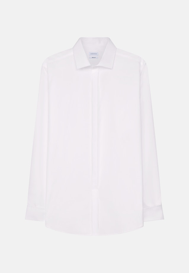 Non-iron Popeline Galashirt in Regular with Kentkraag in Wit |  Seidensticker Onlineshop
