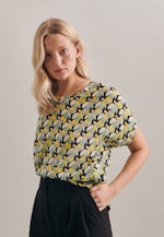 Short sleeve Poplin Shirt Blouse in Yellow |  Seidensticker Onlineshop