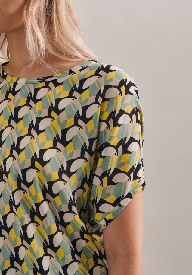 Rundhals Shirtbluse Oversized fit in Gelb |  Seidensticker Onlineshop